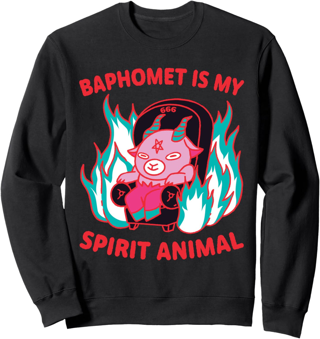 Baphomet Is My Spirit Animal Satan Pentagramm Atheismus Sweatshirt