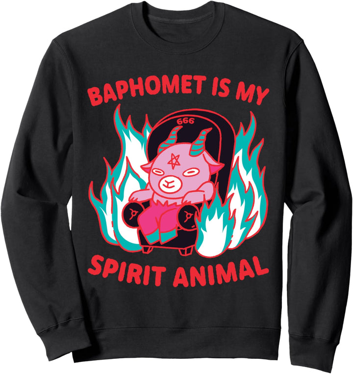 Baphomet Is My Spirit Animal Satan Pentagramm Atheismus Sweatshirt