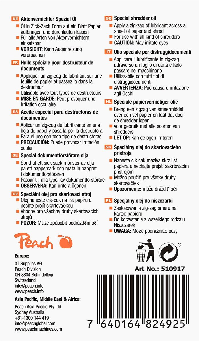 Fellowes Aktenvernichter Powershred 73Ci, Partikelschnitt 12 Blatt, 100% Staufrei & Peach Aktenverni