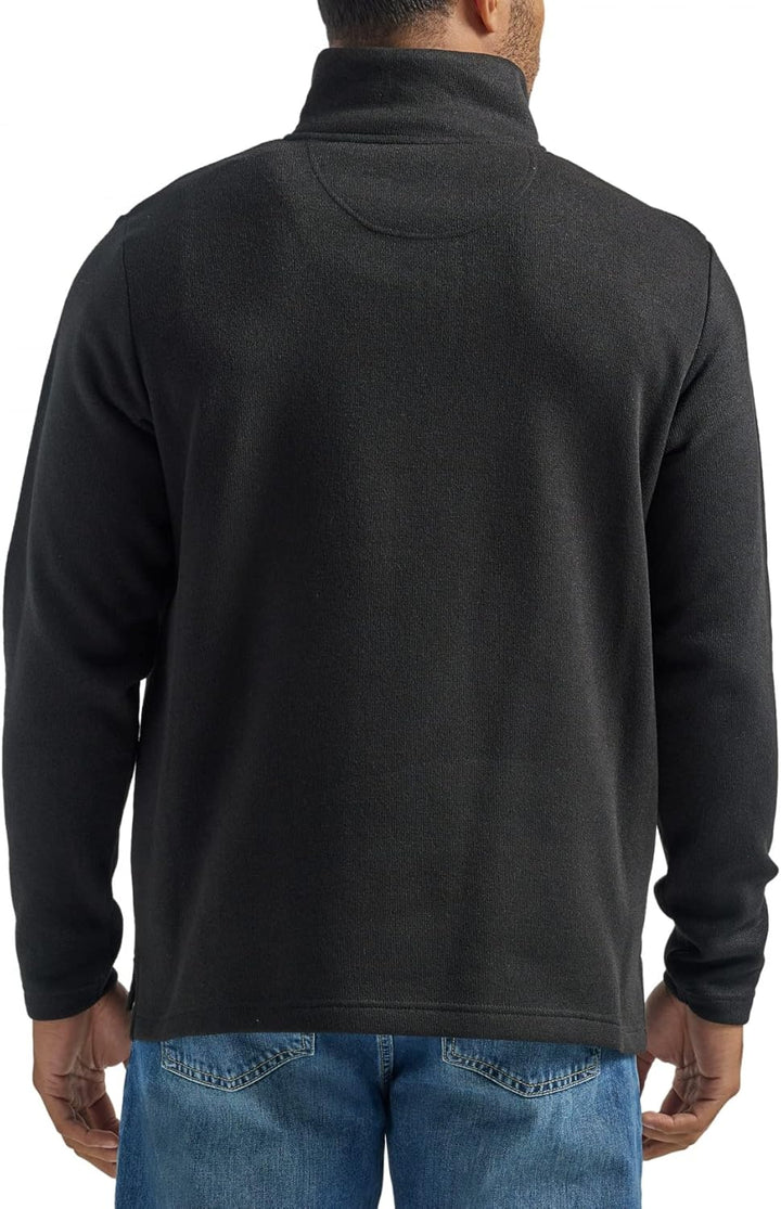 Wrangler Authentics Men’s Sweater Fleece Quarter-Zip S Caviar, S Caviar