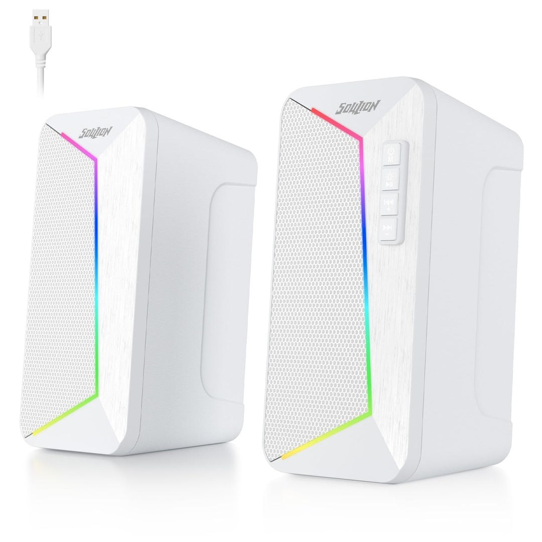 SOULION R40 Computerlautsprecher, 2.0 USB-betriebene PC-Lautsprecher, Desktop-Gaming-Boxen mit Lauts