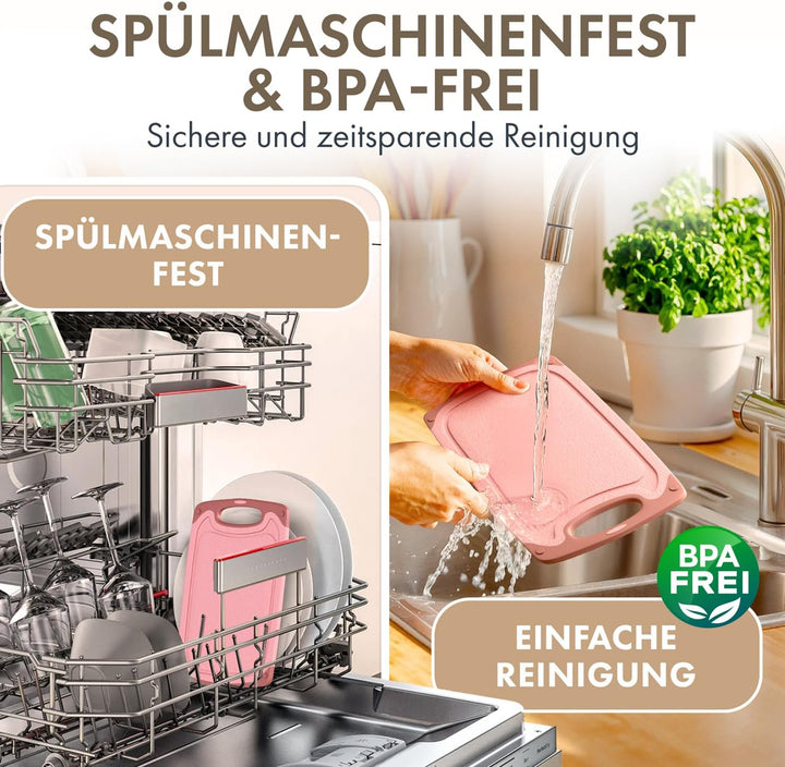 Blumtal Frühstücksbrettchen Kunststoff 25x15 cm im 2er Set - Brettchen spülmaschinenfest - Frühstück