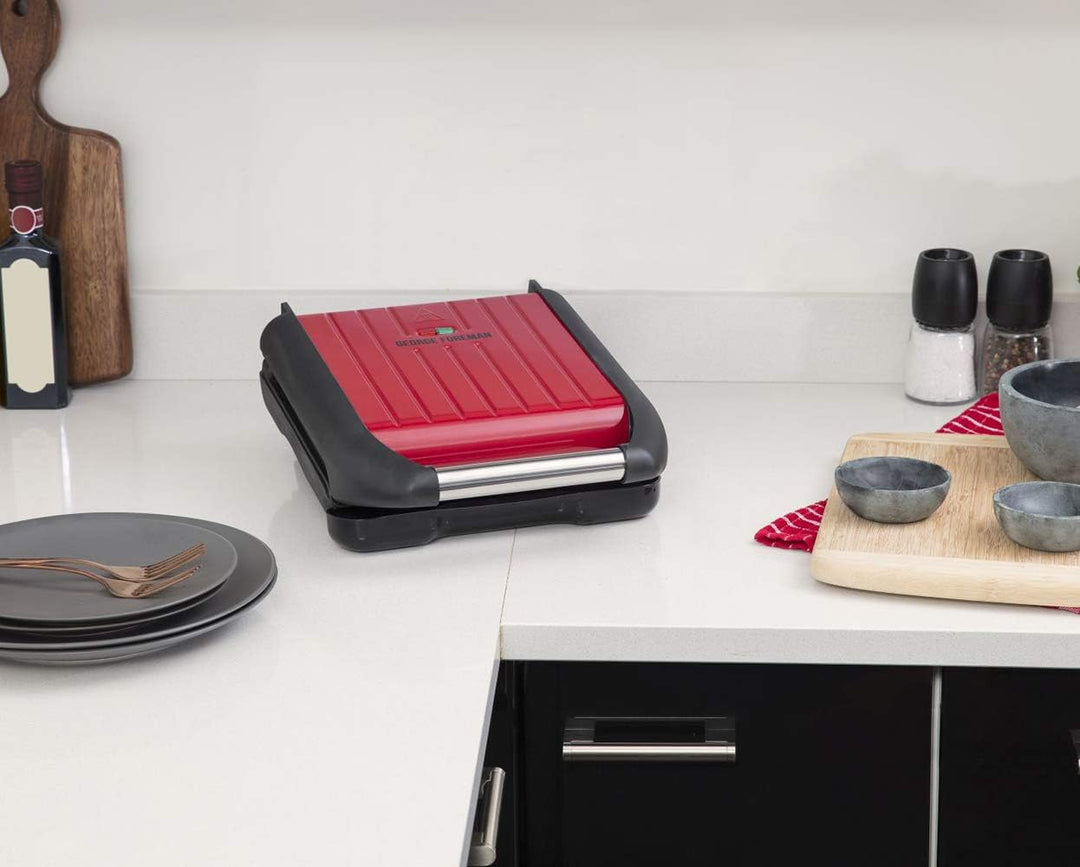 George Foreman Kontaktgrill & Panini- / Sandwichgrill [Grösse 24x17cm - für 3 Portionen] Compact Ste
