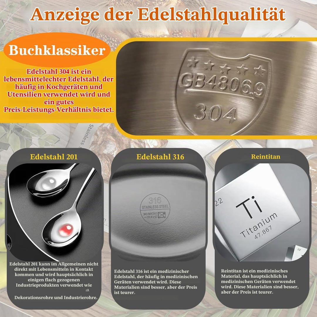 Schneidbrett aus Edelstahl 304 beidseitig BPA-frei Antibakteriell Nachhaltige Produkte Plastikfrei A