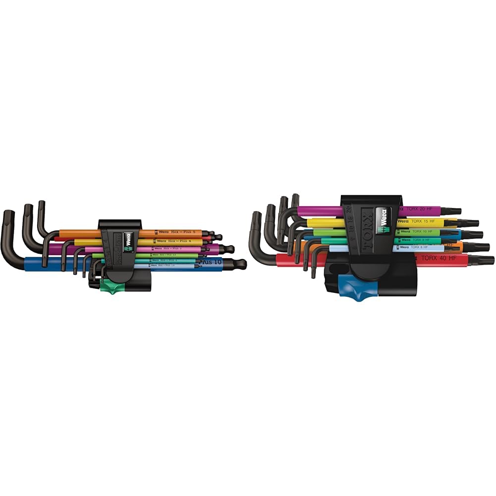 Wera 950 SPKL/9 SM N Multicolour Winkelschlüsselsatz, metrisch, BlackLaser, 9-teilig, 05022089001 &