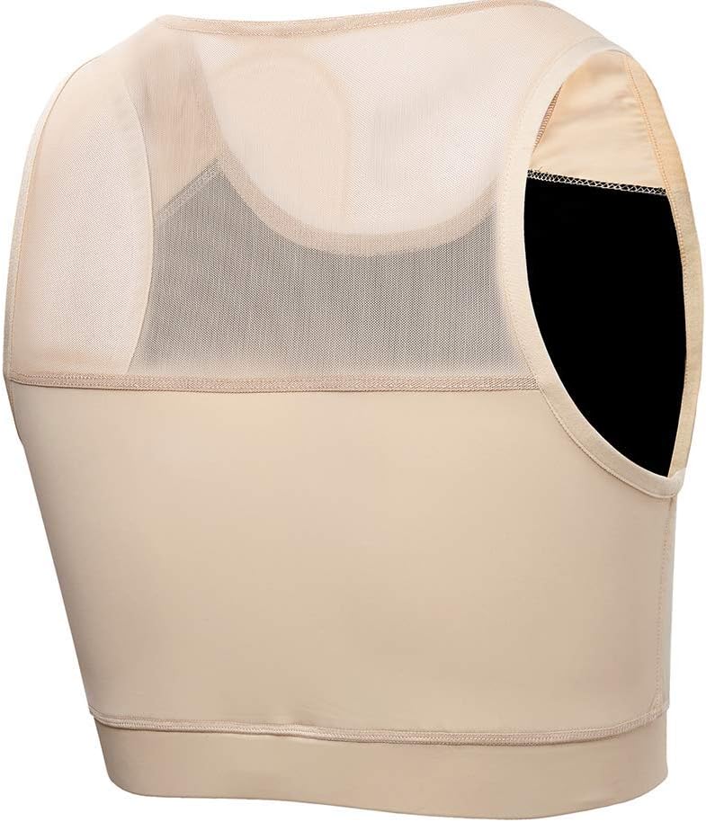 Idtswch Brustbinder für Transgender Brustbinder Half Ftm Binder Brust Kompressions-BH L Nude, L Nude