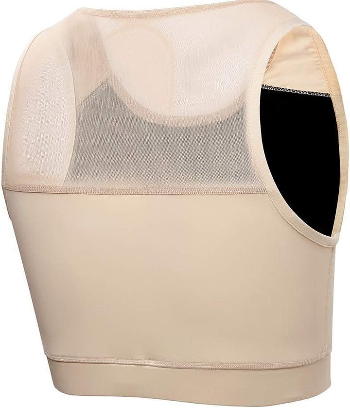 Idtswch Brustbinder für Transgender Brustbinder Half Ftm Binder Brust Kompressions-BH L Nude, L Nude
