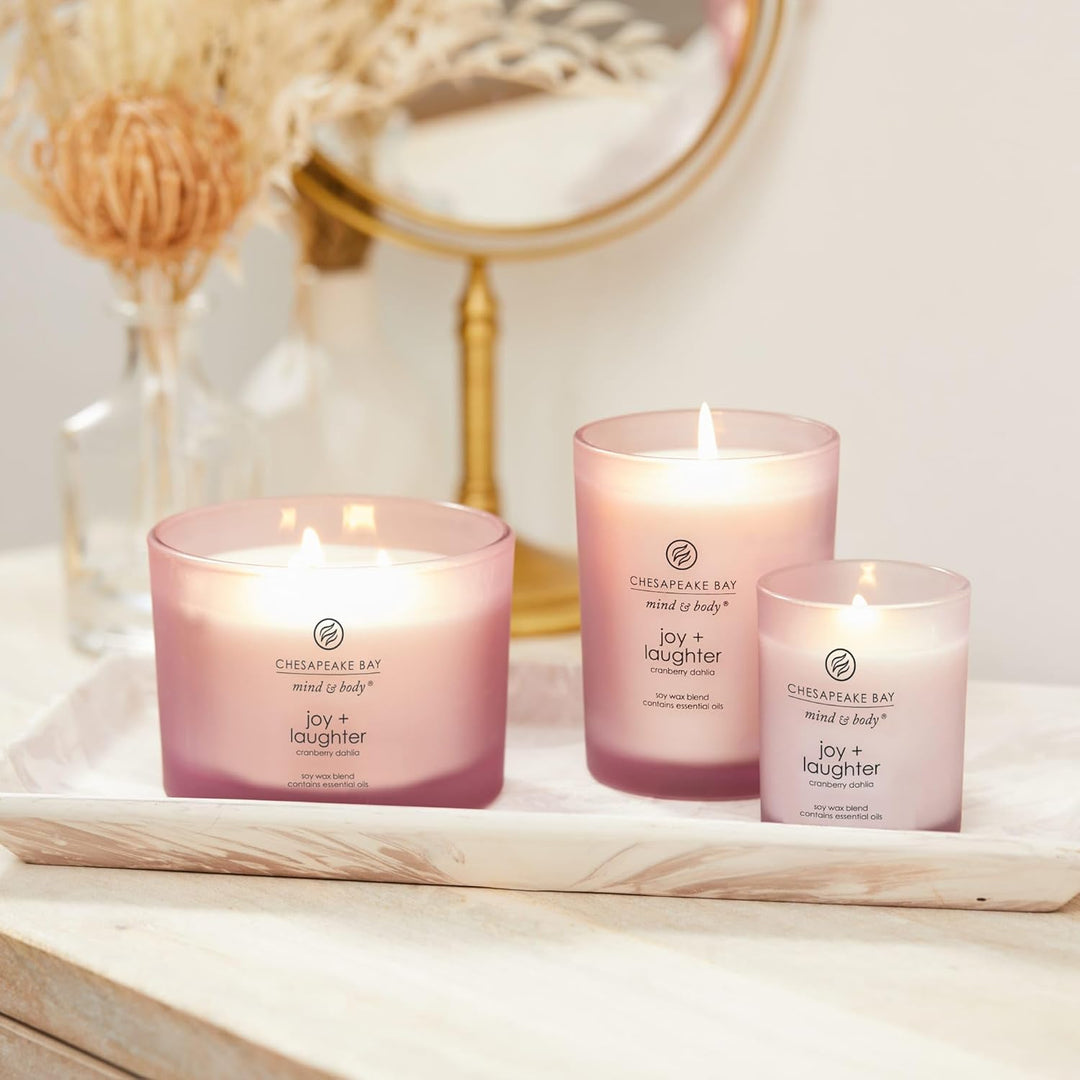 Chesapeake Bay Candle Scented Candle, Joy + Laughter (Cranberry Dahila), Medium M Freude/Lachen, M F