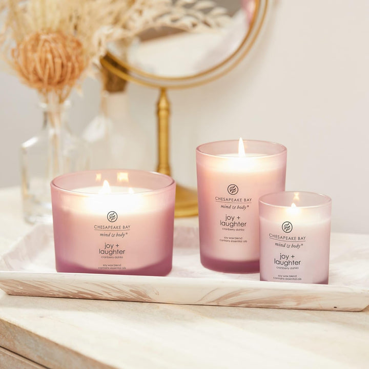 Chesapeake Bay Candle Scented Candle, Joy + Laughter (Cranberry Dahila), Medium M Freude/Lachen, M F