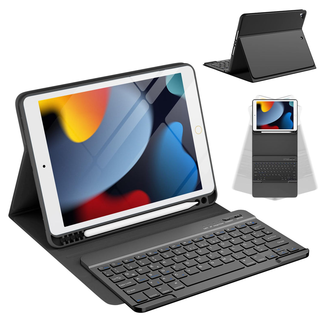 CC Store Tastatur Hülle für iPad 10.2 Zoll (9/8/7 Generation) und iPad 10.5 Zoll (Air 3/Pro), Magnet