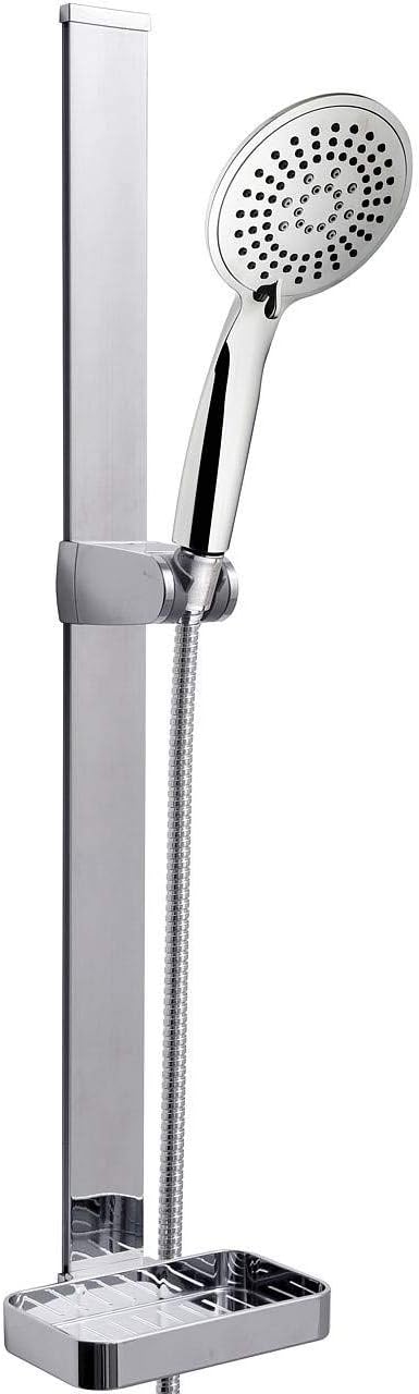 Duschstange Duschbrause Duschkopf Halter Ohne Bohren 3M Kleber (Mit Brausekopf), Mit Brausekopf