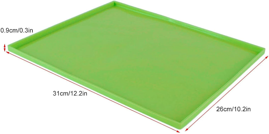 4 Stück Silikon-Trockenmatten mit Rand, Silikonblätter, Antihaft-Silikon-Tabletteinlage für Obst, Le