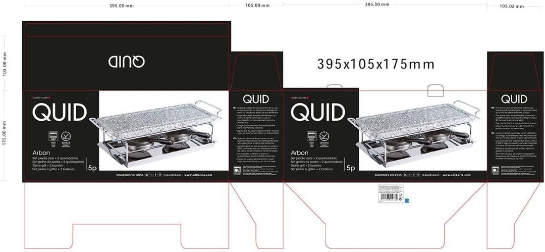 Quid Arbon Grillsteinset mit 2 Brennern