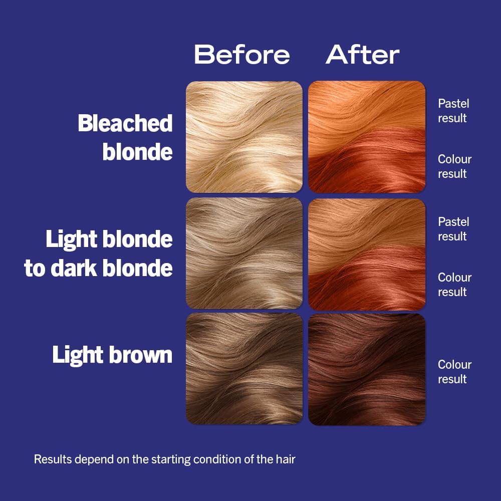 Schwarzkopf LIVE Ultra Brights 085 Vibrant Orange Semi-Permanent Hair Dye, Bold Intense Color for Up