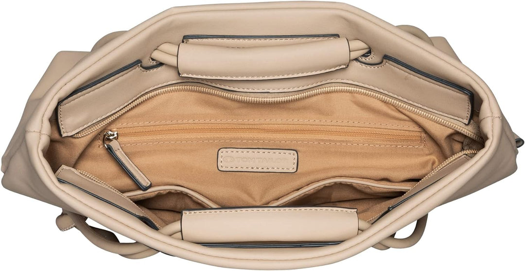 TOM TAILOR Damen Olivia Shopper mit Reisverschluss Beige, Beige