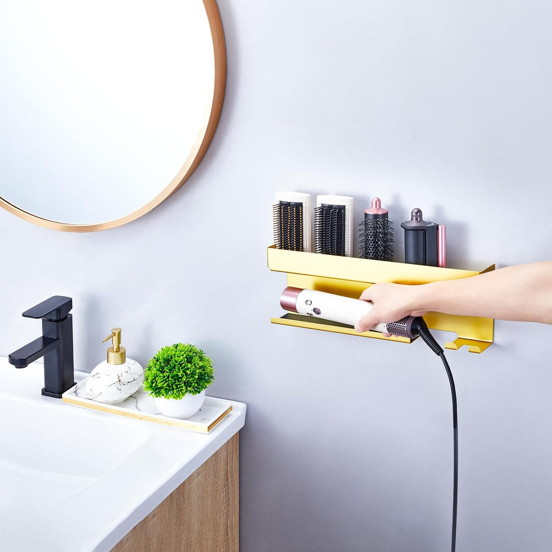 Föhnhalter Wand Ohne Bohren, Föhn und Glätteisen Halterung Für Styler Lockenstab Zubehör, Fönhalteru