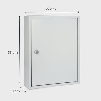 HMF 13542-07 Schlüsselschrank Schlüsselkasten 42 Haken verstellbare Hakenleisten, 35,0 x 27,0 x 8,0