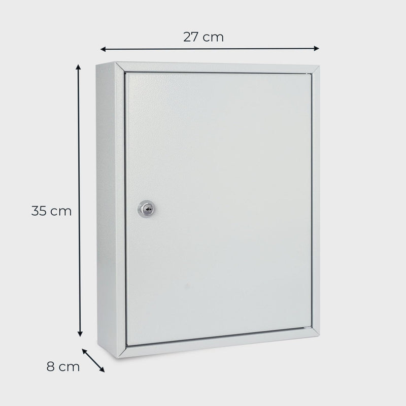 HMF 13542-07 Schlüsselschrank Schlüsselkasten 42 Haken verstellbare Hakenleisten, 35,0 x 27,0 x 8,0