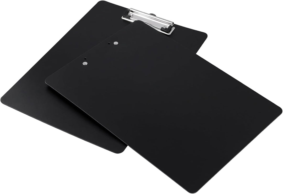 10er Klemmbrett A4, Clipboard A4 Schwarz, Schreibbrett mit Metallklemme und Aufhängeose, Kunststoff