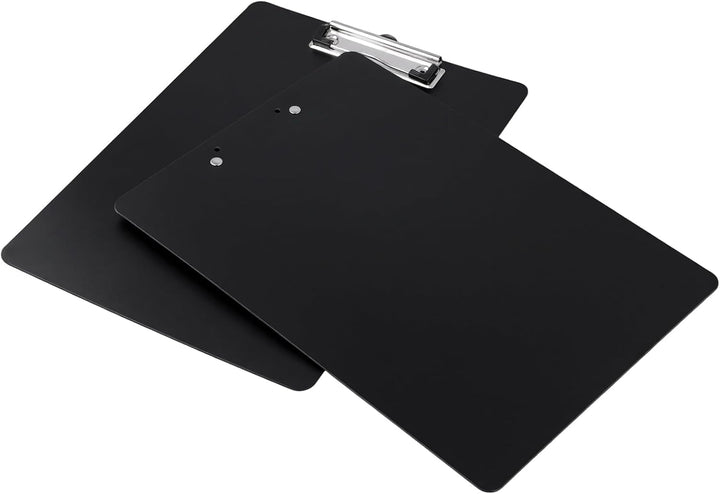10er Klemmbrett A4, Clipboard A4 Schwarz, Schreibbrett mit Metallklemme und Aufhängeose, Kunststoff