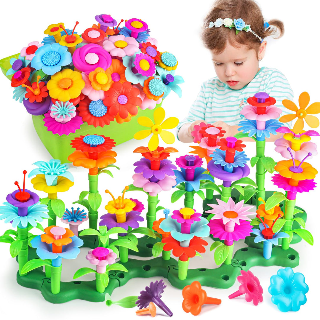CENOVE Blumengarten Spielzeug für 3-6 Jährige Mädchen, DIY Bouquet Sets mit Aufbewahrungskiste, Kuns