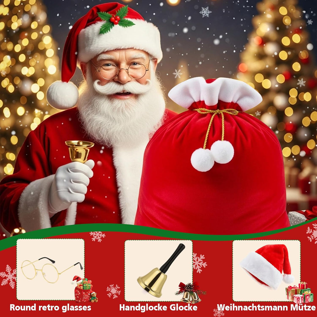 Weihnachtssack Nikolaussack Gross, Weihnachtsmann Sack Gross Geschenkesack Weihnachten（Rot und Weiss