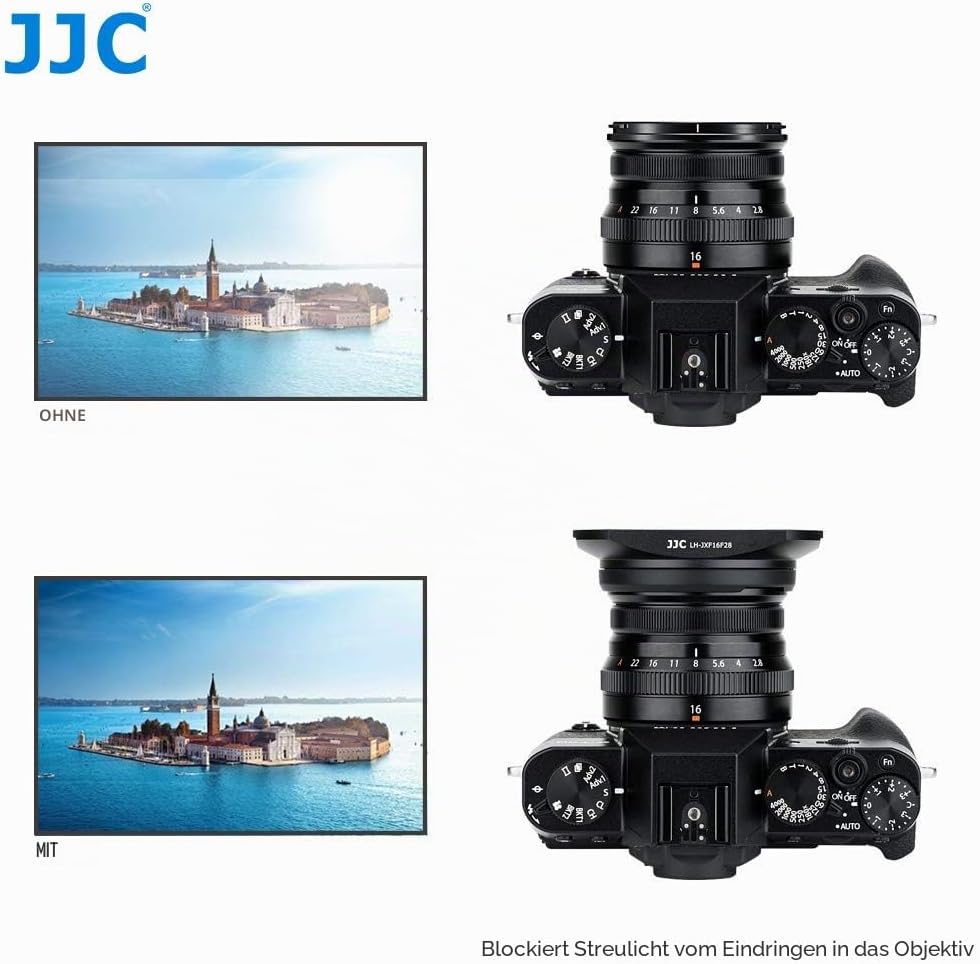 JJC Gegenlichtblende Schwarz für Fujifilm XF 16mm f/2.8 R WR Objektiv