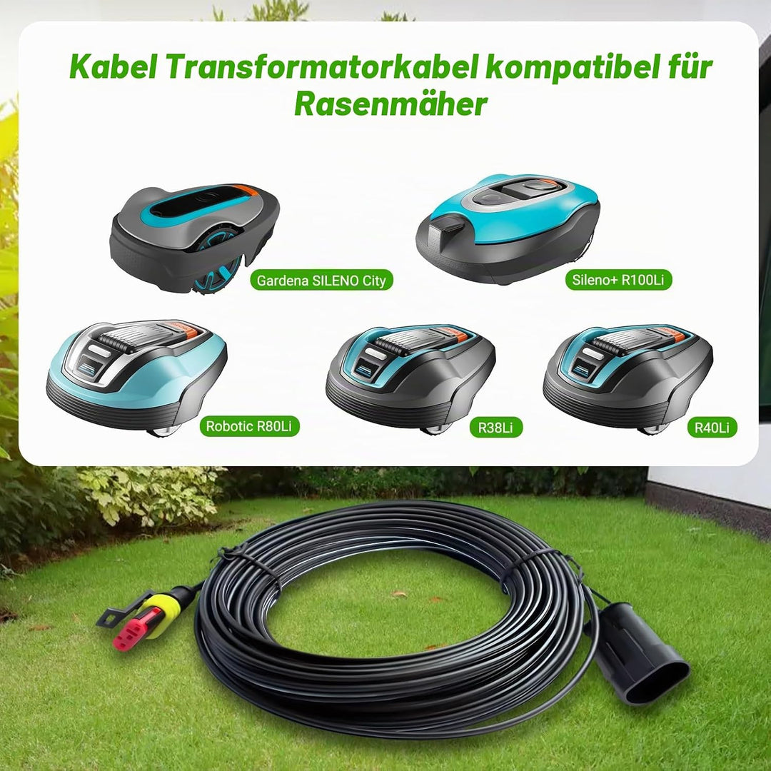 Shentec 20M Niederspannungskabel Transformator Kabel kompatibel mit Gardena Robotic R38Li, R40Li, R8