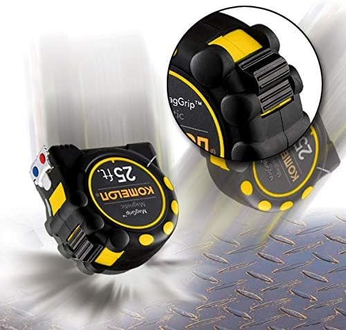 Komelon 7125 Monster Maggrip Massband mit magnetischem Ende, 7,5 m 25ft- Blade Gelb, 25ft- Blade Gel