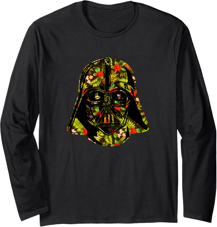 Star Wars Hawaiian Print Darth Vader Helmet Langarmshirt
