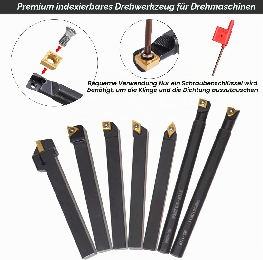 21pcs Drehmaschine Bohrstangen Set CNC Drehmeissel Drehwerkzeuge Schaftdrehmaschine 10mm Drehbank Sc