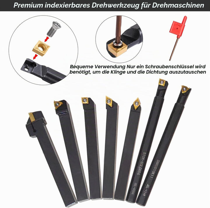 21pcs Drehmaschine Bohrstangen Set CNC Drehmeissel Drehwerkzeuge Schaftdrehmaschine 10mm Drehbank Sc