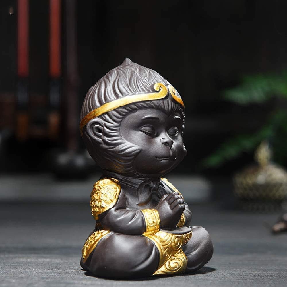 Chinesisches Kung-Fu-Tee-Haustier-Set mit Affenkönig, lila Ton(B Mini), B Mini