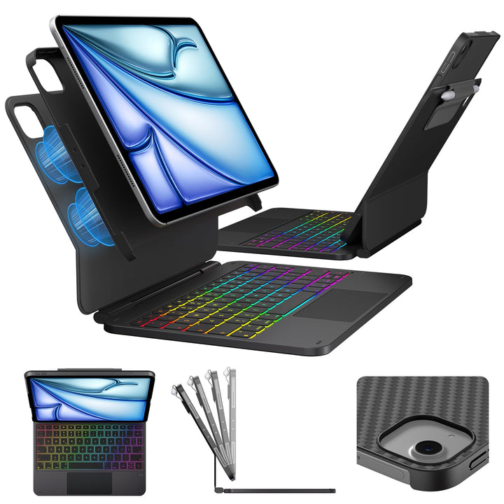typecase Edge+ Hülle mit Tastatur für iPad Air 11 zoll (M4 2026/M3 2025/M2 2024) &iPad Pro 11 zoll，A