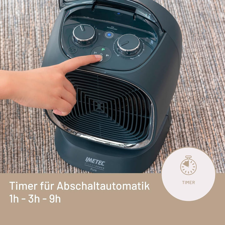 Imetec Silent Power Pure Stille thermoventilator met ionisator en automatische uitschakeltimer, 2100