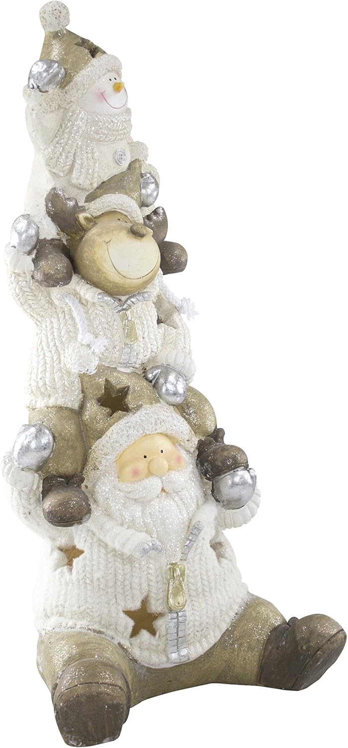 DECOLINE Deko Figur mit Beleuchtung (A) Schneemann, Rentier, Weihnachtsmann, (A) Schneemann, Rentier