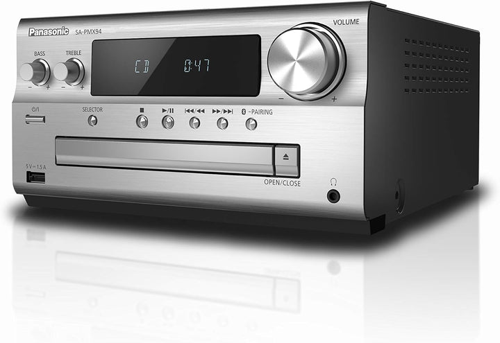 Panasonic SC-PMX94EG-S Micro HiFi System Silber, Einheitsgrösse & Oehlbach Radio Rod FM DAB+ Stabant