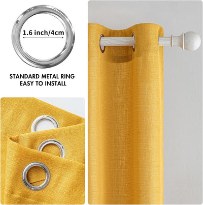 MIULEE 2er Set Voile Vorhang Sheer Leinenvorhang mit Ösen Transparente Unregelmässige Textur Gardine