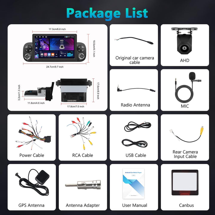 4GB+64GB Autoradio für FIAT Panda 2013-2020 Radio mit Wireless Carplay, 7 Zoll Bildschirm Android Au