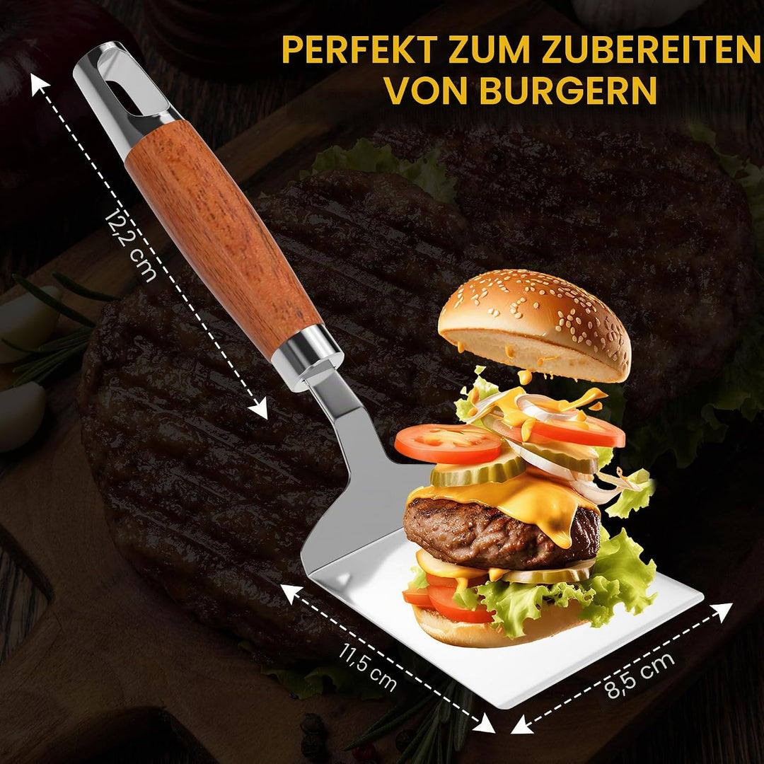 Gimars Grillspachtel Set 4 Stück Plancha Spachtel Plancha Zubehör mit Gross Grillwender Pizza Spacht