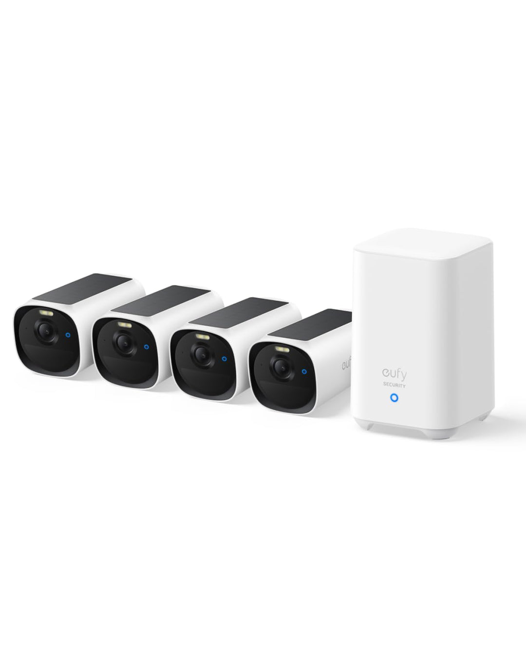 eufy Security eufyCam E40 4-Kamera-Set mit Homebase 2, kabellose 2K Solarkamera für aussen, mit inte