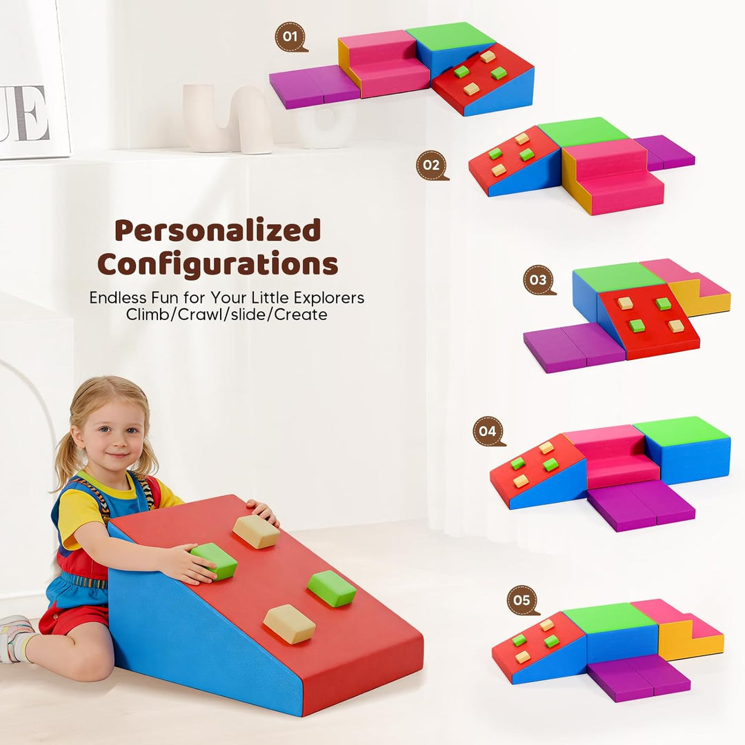 Baby-Schaumstoffbausteine, XXL Softplay-Set für Kleinkinder von 1–3 Jahren, Schaumstoff Bausteine fü