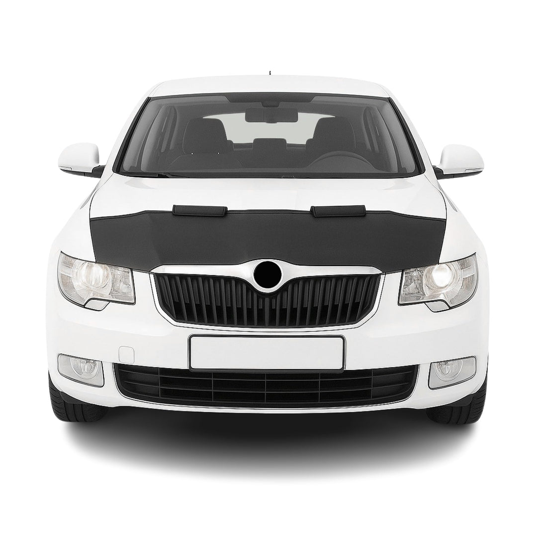 OMAC Haubenbra Steinschlagschutz Bonnet Bra kompatibel mit Skoda Super B 2008-2013 Schwarz Halb
