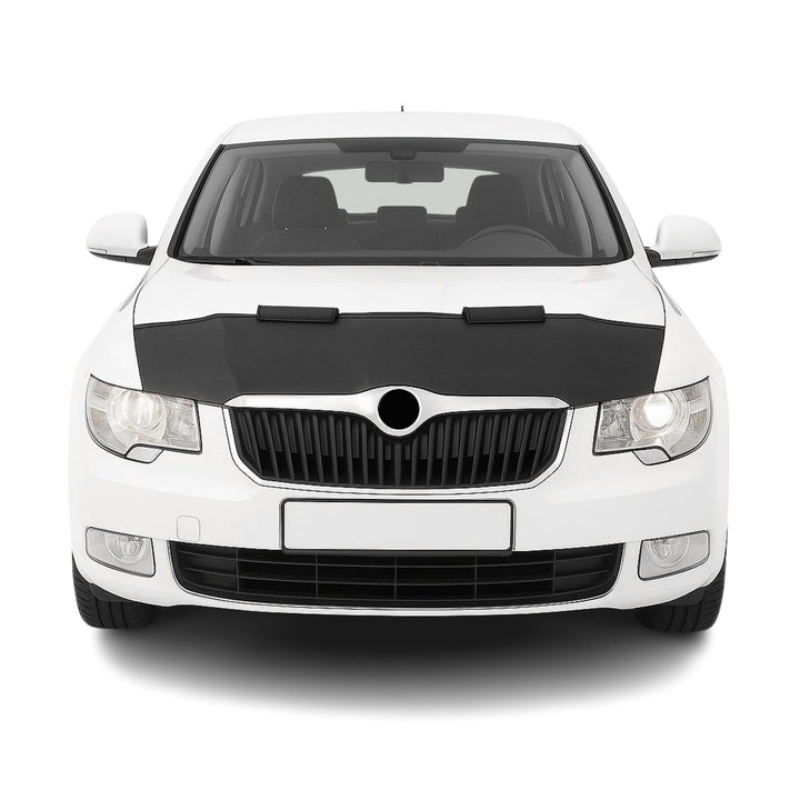 OMAC Haubenbra Steinschlagschutz Bonnet Bra kompatibel mit Skoda Super B 2008-2013 Schwarz Halb