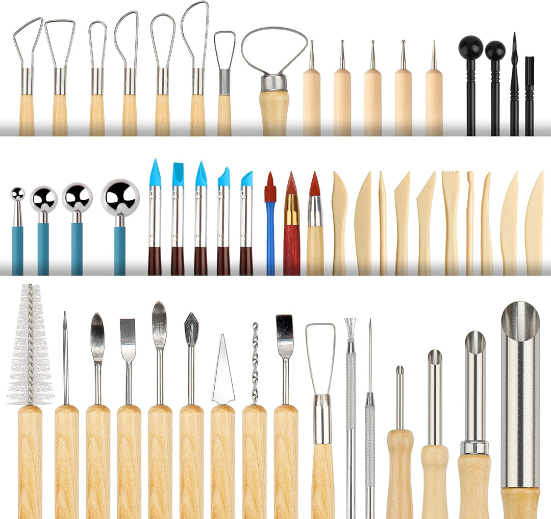 Modellierwerkzeug 62 Stück Töpferwerkzeug Töpferset Modellier-Werkzeug Keramik Sculpting Ton Werkzeu