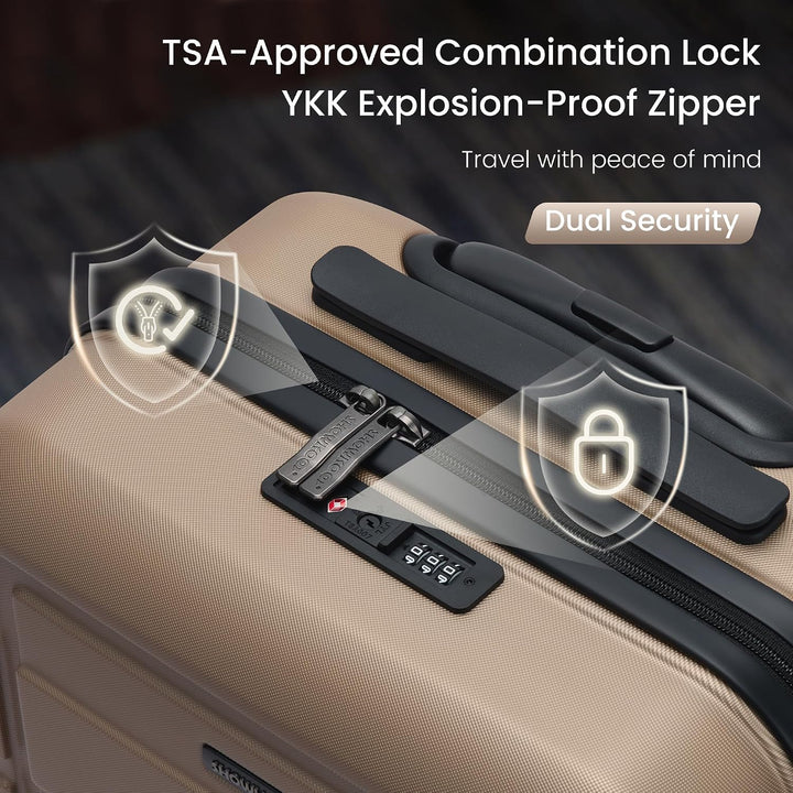 SHOWKOO Kofferset 3 Teilig Hartschale Leicht ABS+PC Erweiterbar Reisekoffer Haltbar Trolley Handgepä