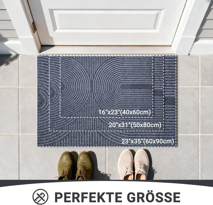 Fussmatte 60x90cm, rutschfeste Maschinenwaschbare Schmutzfangmatte, Teppich Wohnzimmer Innen und Aus