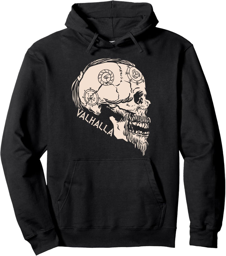 Viking Skull Valhalla Odin Nordic Norse Thor Mythology Pullover Hoodie
