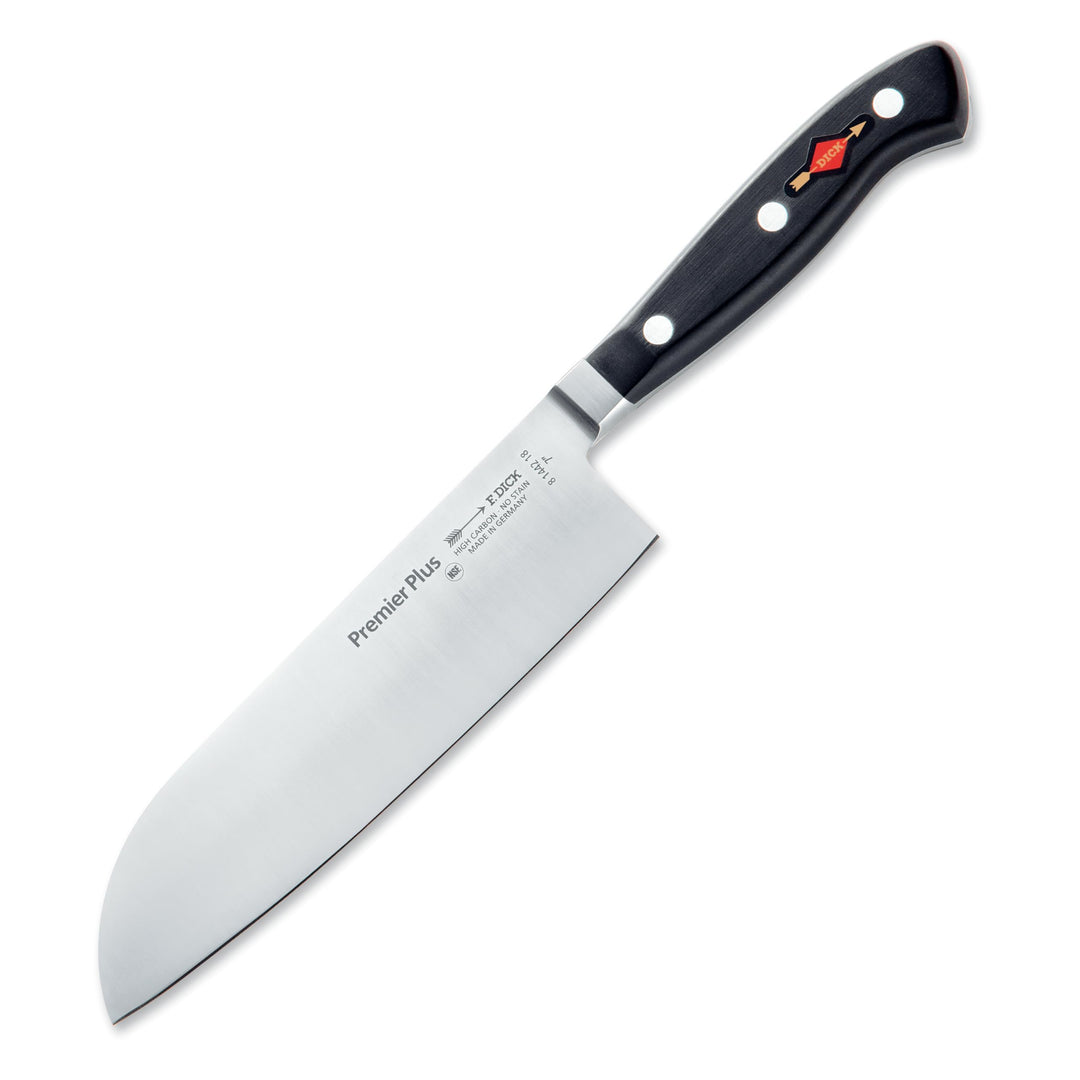 F. DICK Santoku, Küchenmesser, Premier Plus Eurasia (Messer mit Klinge 18 cm, X50CrMoV15 Stahl, nich
