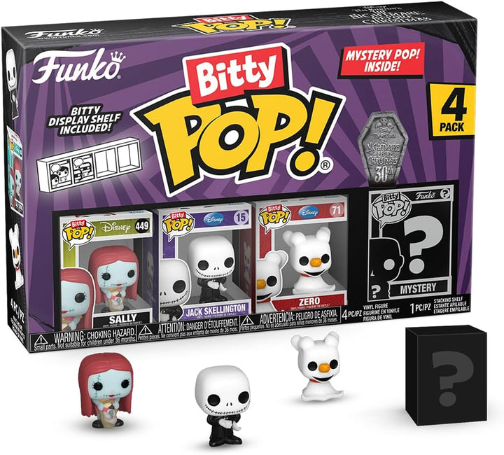 Funko Bitty Pop! The Nightmare Before Christmas - Sally 4PK - Sally, Jack Skellington, Zero und eine